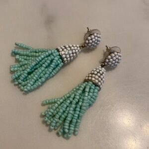 Baublebar teal and white dangle earrings